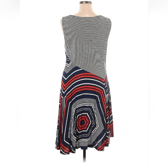 Anthropologie Maeve Cameron Blue/ White/ Orange Asymetrical Dress. Size XL. - Picture 2 of 16